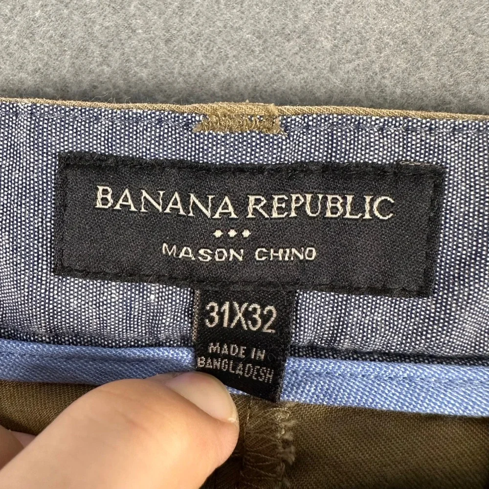 Banana Republic Mason Athletic Tapered Chino Pants Acorn Brown 32x31 338337 Mens